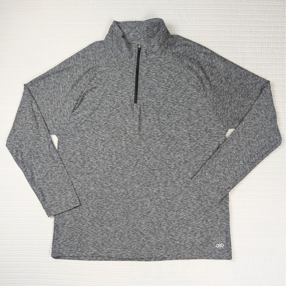 Leg3nd Mens Breathe 1/4 Zip Shirt Large Gray Long Sleeve Performance Legend